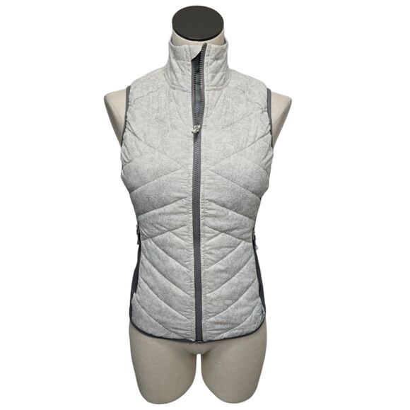 Smartwool Corbet 120 Vest Size XS Quilted White Gray Patterned Wool Winter Layer - Picture 1 of 15